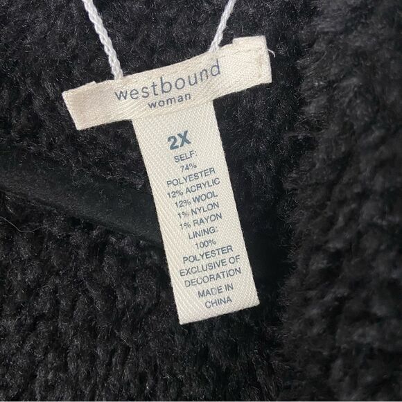 Westbound Woman Red Buffalo Plaid Black Sherpa Vest CabinCore Fall Holidays 2X - Picture 3 of 13